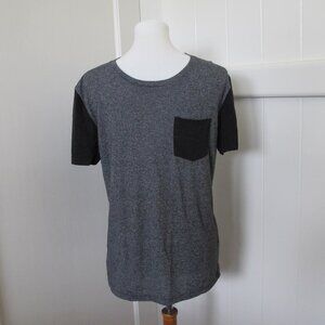 3/$15 Foreign Exchange | Gray and Black Block Shirt Pocket